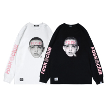 FDSK white eye cyberpunk technology trend steam wave oversize boyfriend style couple long sleeve T-shirt