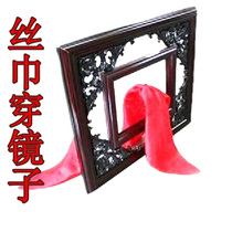 Stage magic props set can check silk scarves wear glass scarves through mirror scarves into glass