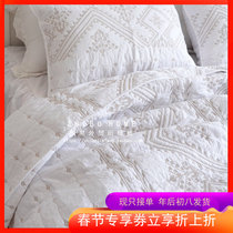 Preferential European export vintage embroidery cotton quilted quilt set of three solid color seamed tatami bed cover