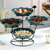 Simple modern creative grid dry fruit plate decoration living room household large fruit plate Nordic ins wind restaurant plate