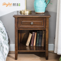 Xihe furniture American solid wood bedside table modern bedroom solid wood locker corner cabinet environmental protection water-based paint