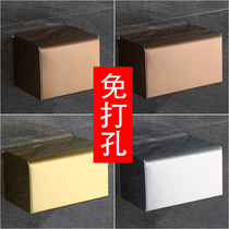 Non-perforated toilet tissue box Stainless steel toilet toilet paper box Roll paper tube hand paper box Creative waterproof pumping paper box