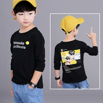 Boys long sleeve T-shirt 2021 new wave CUHK Tong Chun Autumn Clothing Pure Cotton Children Beating the Bottom Shirt Boys blouses Korean version