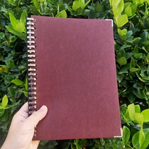 (Brown thin portable) B5 soft leather removable loose leaf notebook A5 notepad A5 notepad A4 student teacher Stationery Office business efficiency manual grid book custom logo