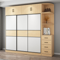 Wardrobe home bedroom bag installation economy whole solid wood wardrobe sliding door simple modern storage big wardrobe