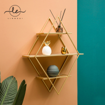 Nordic Modern Living Room Home Iron Art Shelf Multilayer Containing Shelf Iron Art Light Extravagant Wall Wall-mounted Decoration Shelf