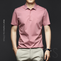 Romon summer mens T-shirt short-sleeved pure cotton 2021 new business POLO shirt mens lapel mercerized cotton t-shirt