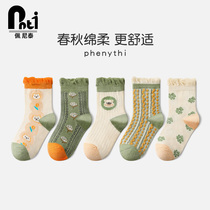 Penetai Childrens Socks Spring and Autumn Girl Girl in Autumn and Winter Childrens Socks Pure Cotton Autumn Socks