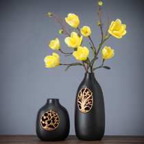 Chinese-style living room decorations study bookshelf decoration porch shoe cabinet light luxury vase bogu shelf fake flower flower arrangement decoration