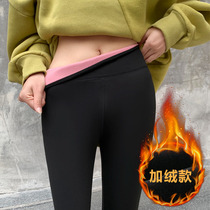 Shark fur garnishes thickened with underpants women wearing autumn and winter tight skinny legs Barbie Belly Elastic Yoga Long Pants