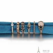 6pcs set gold finger knuckle rings for women skull bowknot