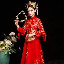 Show Wo Costume Bride 2022 New Chinese Wedding Dresses Woman Wedding Spring Show and Pregnant Woman Red Wedding Dress