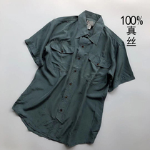 Foreign trade tail single short sleeve silk shirt