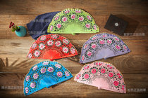 Double face painting Anita wood fan custom spanish fan booking for dance fan wood fan classical folding