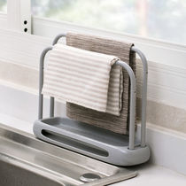 Kitchen rag rack double-layer dishwashing cloth drain rack sink rack countertop sponge steel wire ball storage rack
