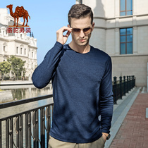 Camel mens 2018 autumn new micro-round neck long sleeve T-shirt mens base shirt