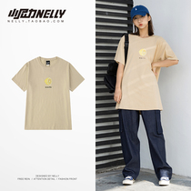 ins bull oil fruit green pure cotton short sleeve t-shirt summer 2022 new loose cec superfire student half sleeve blouses