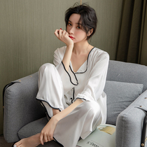 Sleepwear woman 2022 New thin section High feeling female silk can be worn out of ice silk Student net red with white cover