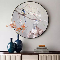 Hand Painted Oil Painting Hyun Guan Mural Metal Frame Round New Chinese Corridor Hung Painting Living-room Background Wall Decoration Painting