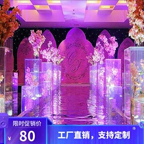  2021 new wedding props Acrylic square column road guide wedding decoration ornaments Crystal square tube road guide three-piece set