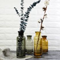 Nordic ins wind vintage transparent English glass vase Home decoration letters literary flower cultivation photography props