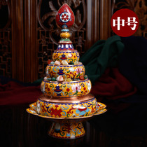 Buddhist supplies cloisonne pure copper pinching Manza pan special medium special price with tray