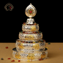 Buddhist supplies Manza pan alloy Manza pan without bottom support large gemstones for worship in the temple