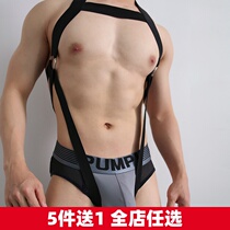3 PCs U convex large bag breifs big muscle tide male fitness exercise breathable comfortable underwear wild personality