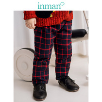 Yinman boys and young children cotton pants 2019 autumn and winter New baby cotton pants loose casual plaid long pants