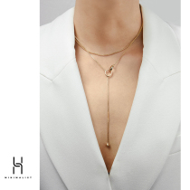 Letter necklace female ins simple double-layer niche design sense clavicle chain 2021 new light luxury net red necklace