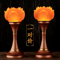 Yuantong Buddha with LED glazed Buddha front lotus lamp for Buddha lamp Home Buddha Hall long Ming lamp Buddha lamp