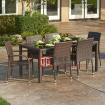 Outdoor Garden Rattan Chair Kit Balcony Casual Rattan Five-piece Set Sun Room Tables and Chairs Outdoor Rattan Furniture Combination