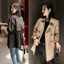 Europe station 2021 autumn and winter new European goods loose medium and long windbreaker womens autumn coat small popular coat tide