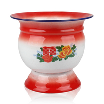 Children thick with lid red phlegm pot toilet toilet wedding dowel spittoon pot toilet enamel