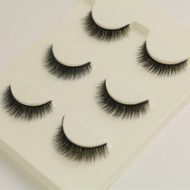 3D multi-layer false eyelashes natural thick short cross simulation plain color eyelashes 3 pairs of glue