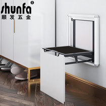 Shunfa masonry bathroom wall mounted household wall chair aluminum alloy dwarf stool folded and changed shoe stool door wearing shoelstool