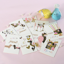 Euno mini flash powder blessing card thank card universal card birthday card Valentine card WISH-1803