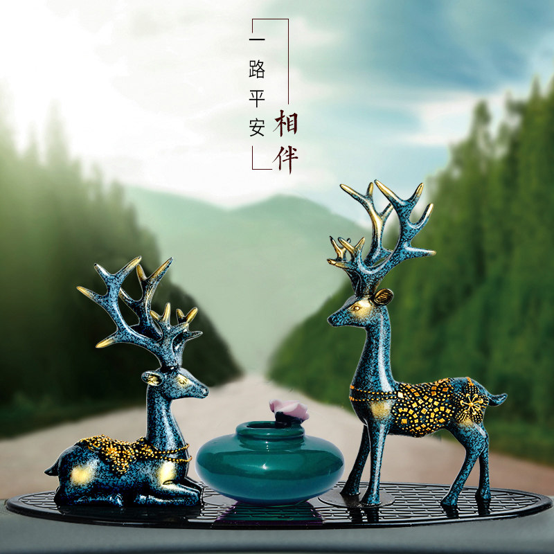 Car perfume creative ornaments on the high-end all the way safe car center console perfume aromatherapy deer ornaments for men and women