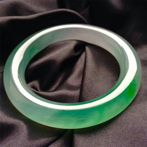 Floating flower jade bracelet high-grade ice seed Yang Green womens jewelry Myanmar a natural round jade bracelet