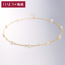 Heidi Jewelry Haoyue 4-5mm selection light golden AKOYA seawater pearl Gypsophila necklace 18K gold