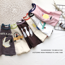 (Export quality close-fitting wear rest assured)2020 autumn childrens cashmere pull-up frame pure cotton cartoon bottoming raglan sleeve T