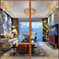 Water moon mirror flower All the best wall decoration painting Bedroom living room wall sticker Entrance glass door decoration sticker painting