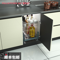 Fukaida seasoning basket kitchen cabinet rack 304 stainless steel seasoning storage oil pot vegetable knives drain