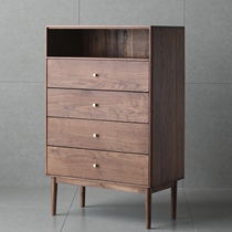  North American black walnut bucket cabinet Nordic simple four-bucket five-bucket cabinet solid wood log drawer locker storage cabinet