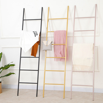 Nordic wrought iron towel rack floor-standing multi-layer trapezoidal wall rack toilet clothes storage rack can be customized