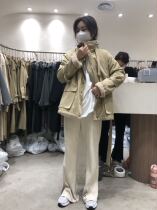 F THREE winter wear inside Lamb hair turtleneck windbreaker warm plus velvet thick tie belt overcoat women tide 8907