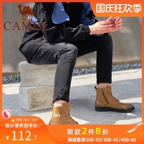 Camel Camel Spring and Autumn new mens shoes tough fashion high-top overfitting shoes cowhide tide Martin boots