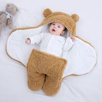 Baby cuddled by autumn and winter thickened maternity ward newborn baby swaddling clothes anti-jumping out of bag for sleeping bag generation