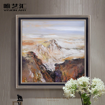 Weiyihui hand-painted original oil painting Living room decoration painting Entrance aisle Vertical print landscape painting Square back with a patron