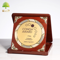 Solid Wood Medal Customized Honor Card Metal Plaque to make wood Tootto Bronze wood Certificate Authorization Wooden Box